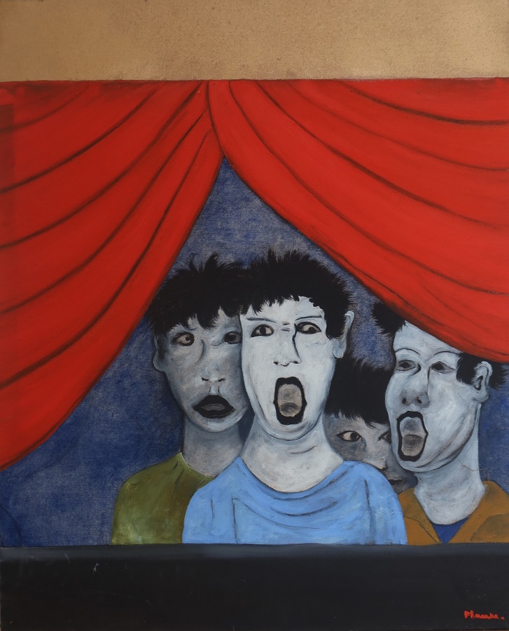 Chorale Huile Sur Toile 73x60 Mausse