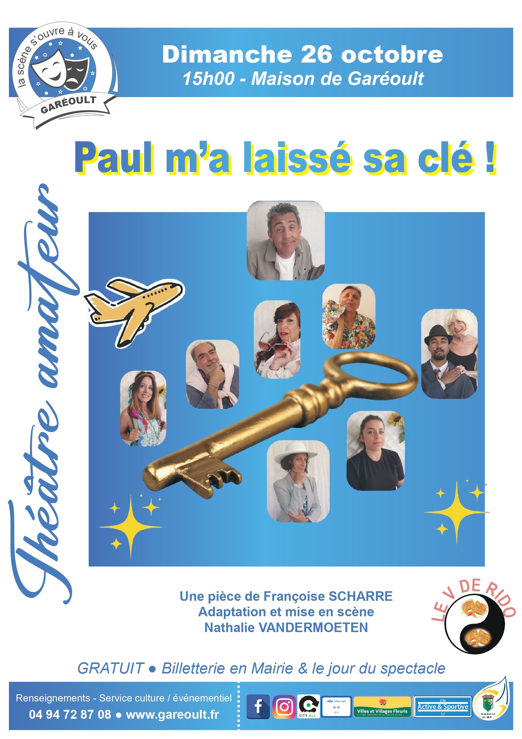 Paul m'a laissé sa clé - Affiche Représentation - Garéoult Le V de Rido